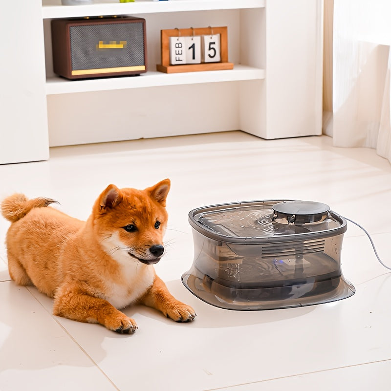 1.19gal Transparent Automatic Pet Water Fountain with Smart Silent Pump - USB Powered, Advanced Filtration for Cats & Dogs, Ideal for Small to Large Pets, Pet Hydration Solution|Modern Pet Accessory|Easyclean Pet Fountain, Wa