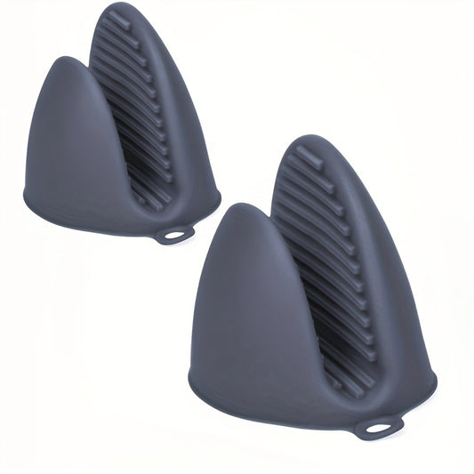 2 Pack Silicone Oven Mitts Pot Holders Sets for Kitchen Heat Resistant Small Kitchen Mittens Rubber Air Fryer Mitts Mini Pot Pinch Grip for Cooking & Baking