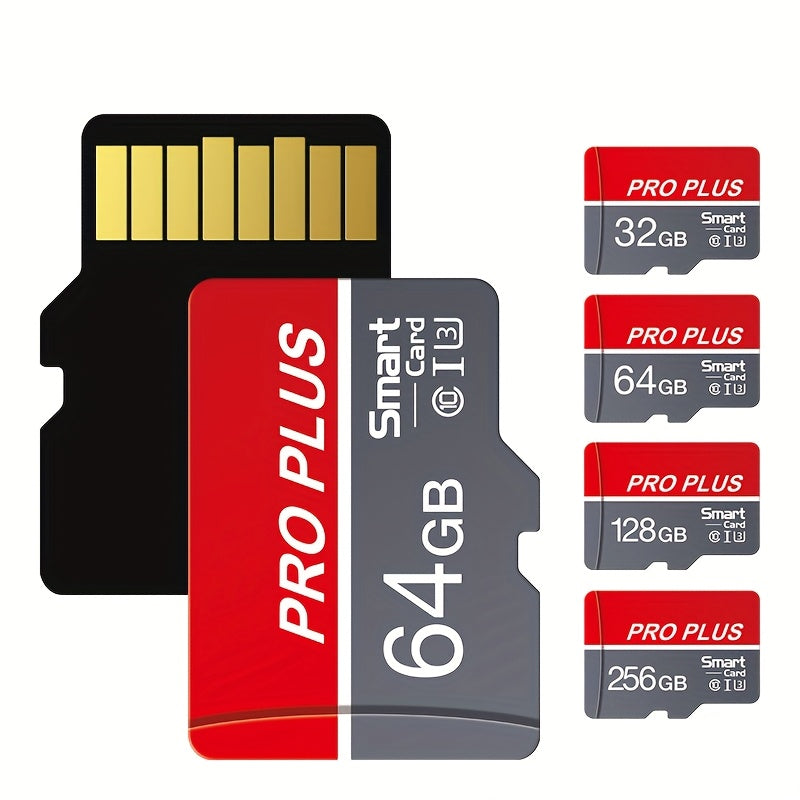 MICRODRIVE High-Speed Class 10 U3 Pro Plus Memory Card - Red & Gray, 4GB to 256GB, Reliable Performance for Smartphones, Tablets & More