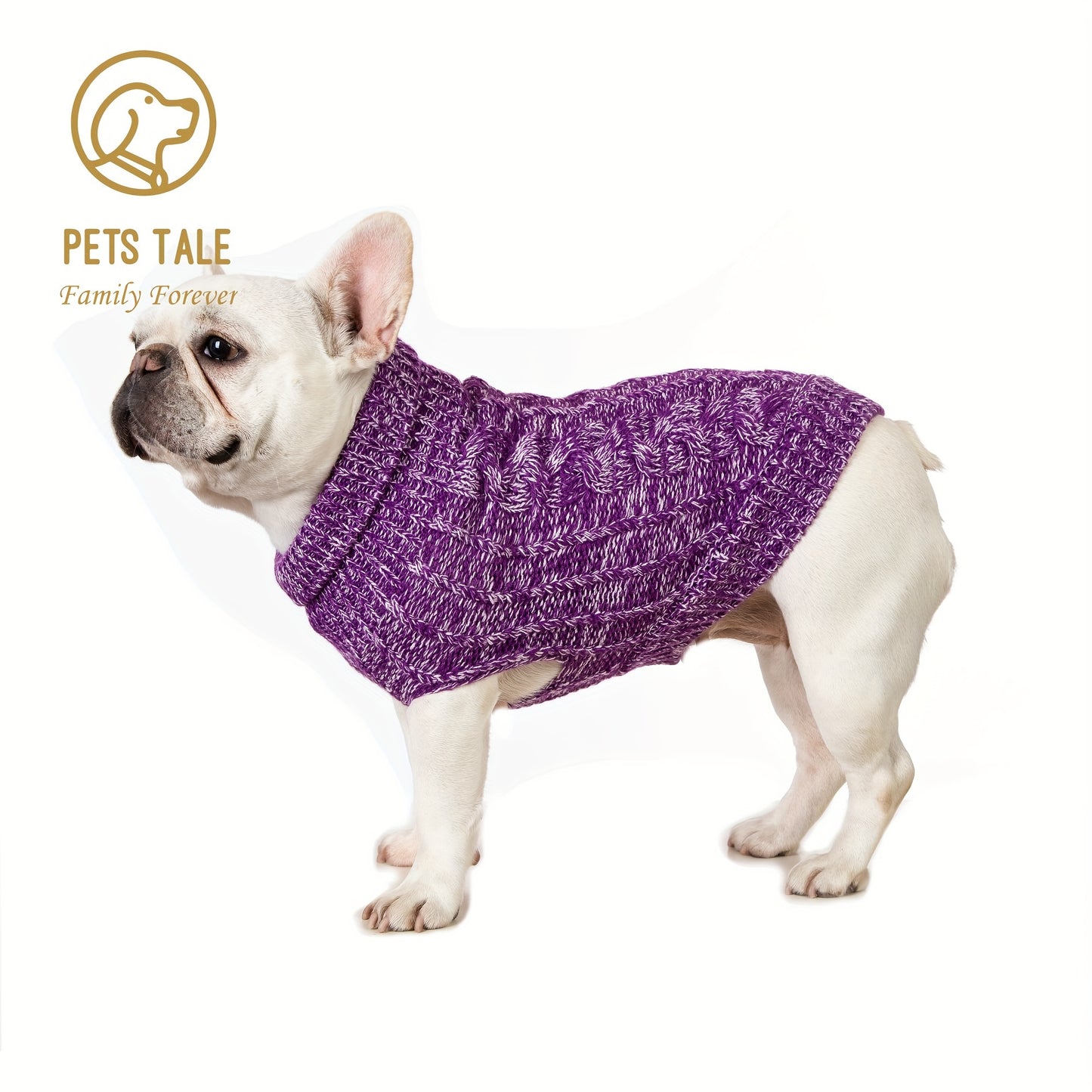 1pc PETS TALE Acrylic Knit Dog Sweater, Pullover Style with Cable Chain Detail, Machine Washable, for Mini, Toy, Small, Medium, Large Breeds, Dog Sweater for Small Dogs
