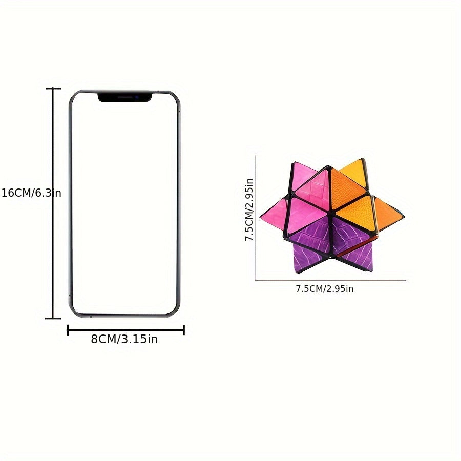 [3D Hexagon Puzzle for Youngsters] Infinity Magic Cube - 3D Hexagon Puzzle for Youngsters, Space Geometry Flip Toy, Brain Boost & Relax, Mixed Colors, ABS Material