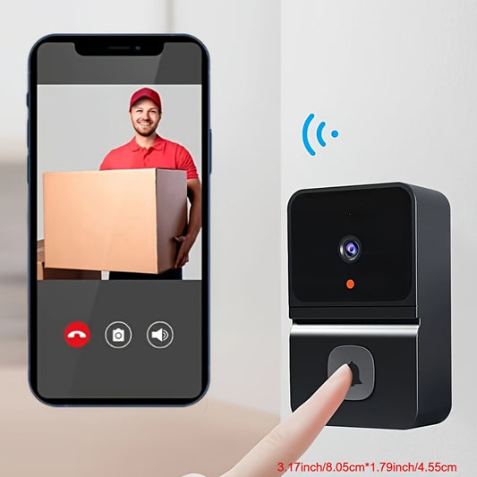 [Smart WiFi Doorbell] 1pc Smart WiFi Doorbell Camera with 2-Way Audio, Night Vision, USB Rechargeable | Wireless Security Camera, App Control, 2.4G WiFi, Compact Design for Home Security & Front Door Monitoring