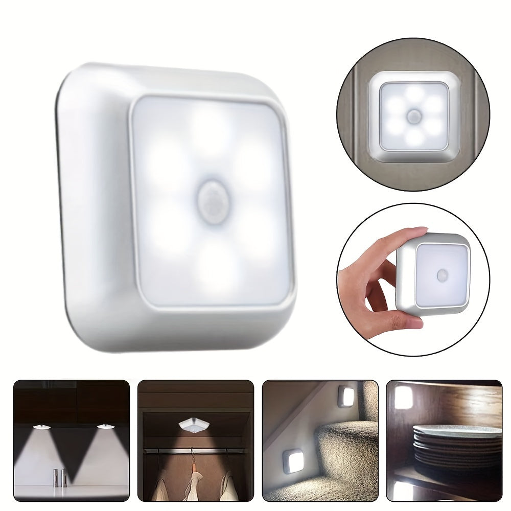 1pc 6LED Motion Sensor Night Light LED Wall Lamp Closet Cabinet Stair Wireless for Ladder Bedroom Corridor Staircase Indoor Decoration