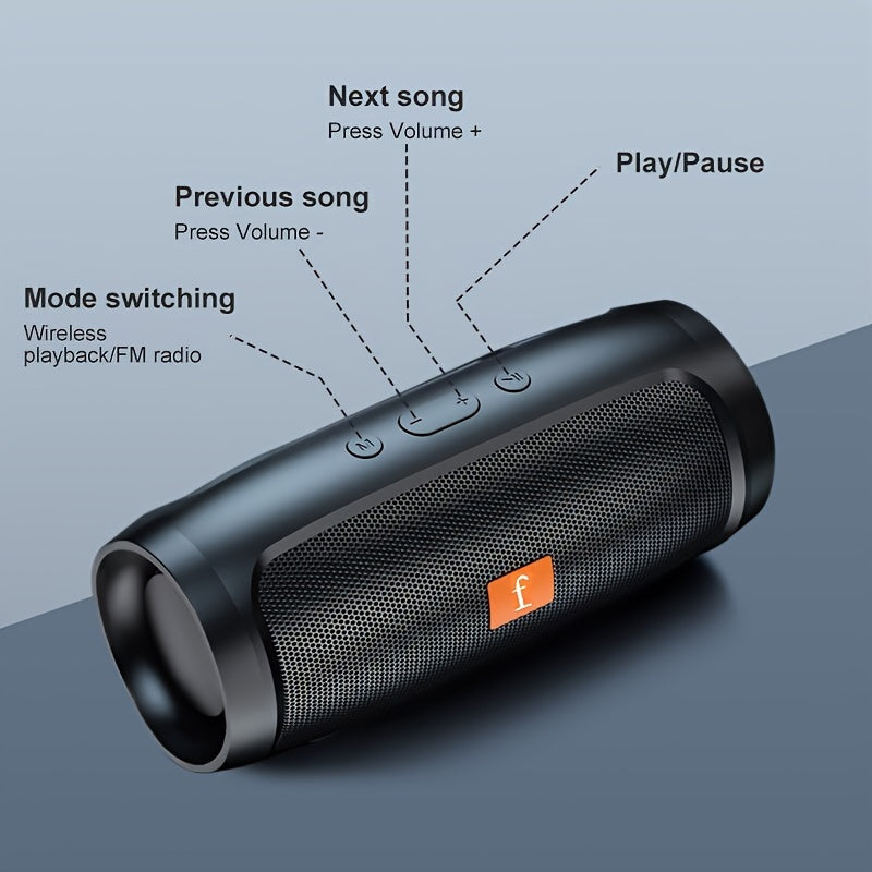 [Wireless Speaker] F524 Wireless Speaker Dual Channel Subwoofer Loud Surround Home Convenient Car Black