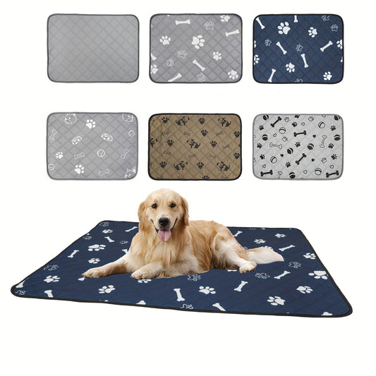 Waterproof & Non-Slip Bone Pattern Dog Pee Pad - Reusable, High Absorbent, Odor Control - Perfect for Potty Training Puppies & Small Pets, Quick-Drying, Durable, Fashionable Design for Indoor Use