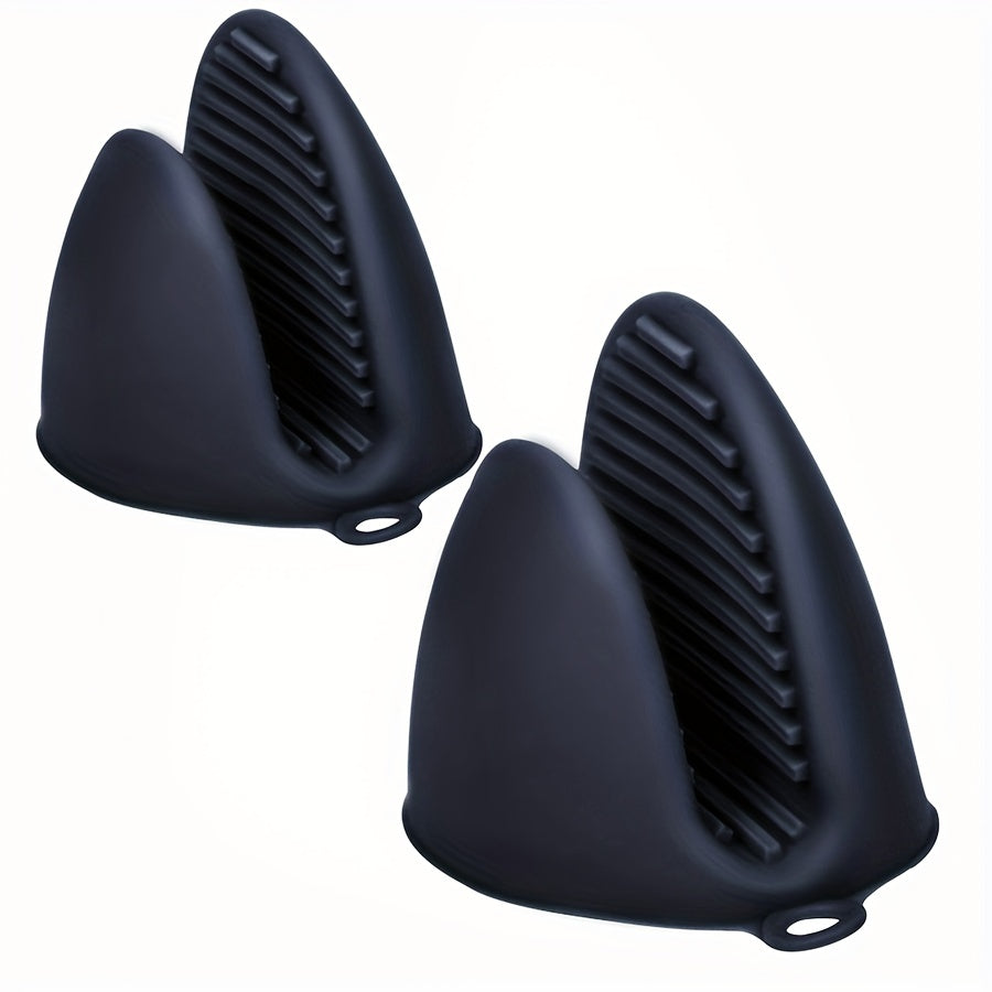 2 Pack Silicone Oven Mitts Pot Holders Sets for Kitchen Heat Resistant Small Kitchen Mittens Rubber Air Fryer Mitts Mini Pot Pinch Grip for Cooking & Baking