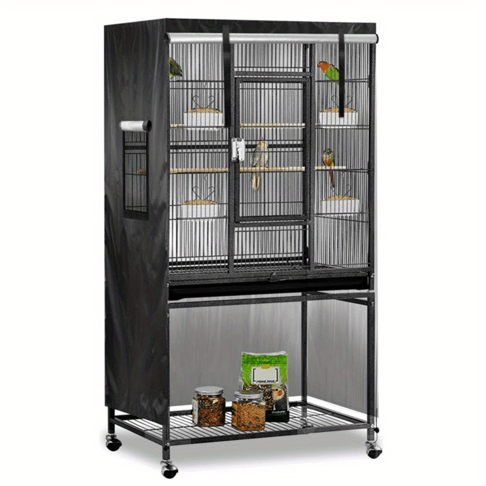 Fit "Good Night" Blackout Bird Cage Cover - Lightweight, Breathable Polyester with Privacy Protection for Small Pets, Ideal for Parrots & Small Animals, Bird Cage Accessories