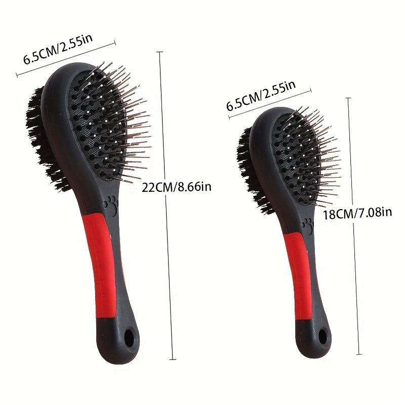 Dog Brush Cat Pet Grooming Comb 2 In 1 Double Sided Pin Cleans For Pets Shedding And Dirt Grooming Tool