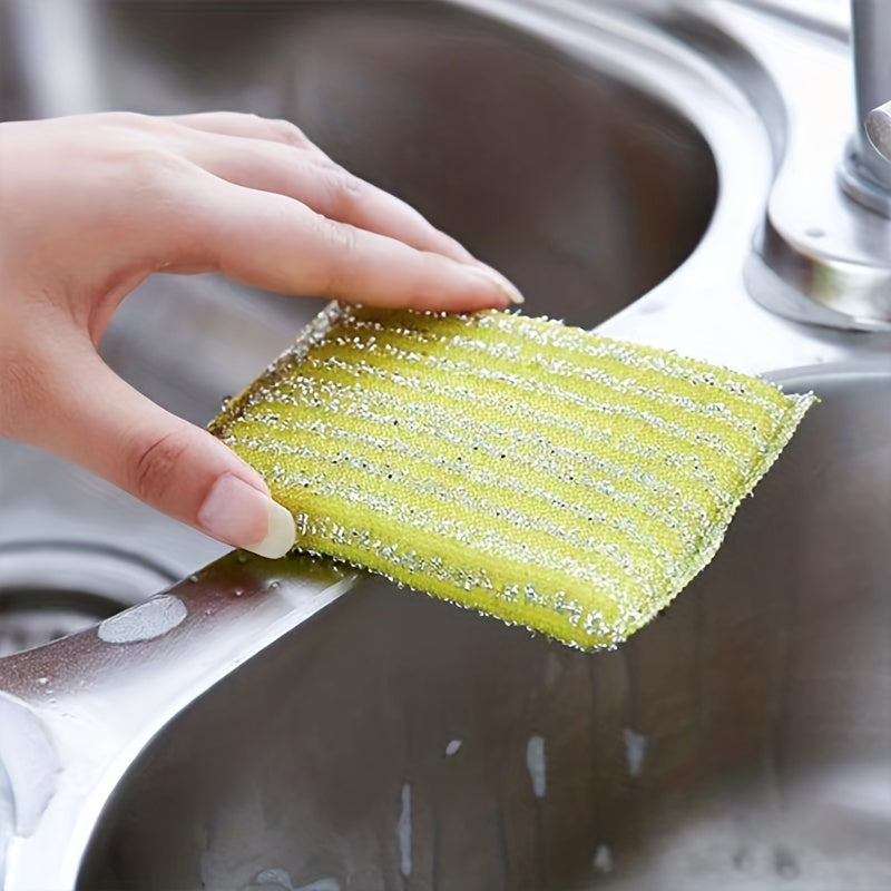 4pcs, Kitchen Dishwashing Sponge, Does Not Hurt Pot Brush Pot Artifact, Household Double-sided Cleaning Sponge Wipe, Scouring Pad, Kitchen Scrub Sponge, Cleaning Supplies, Cleaning Tool, Back To School Supplies