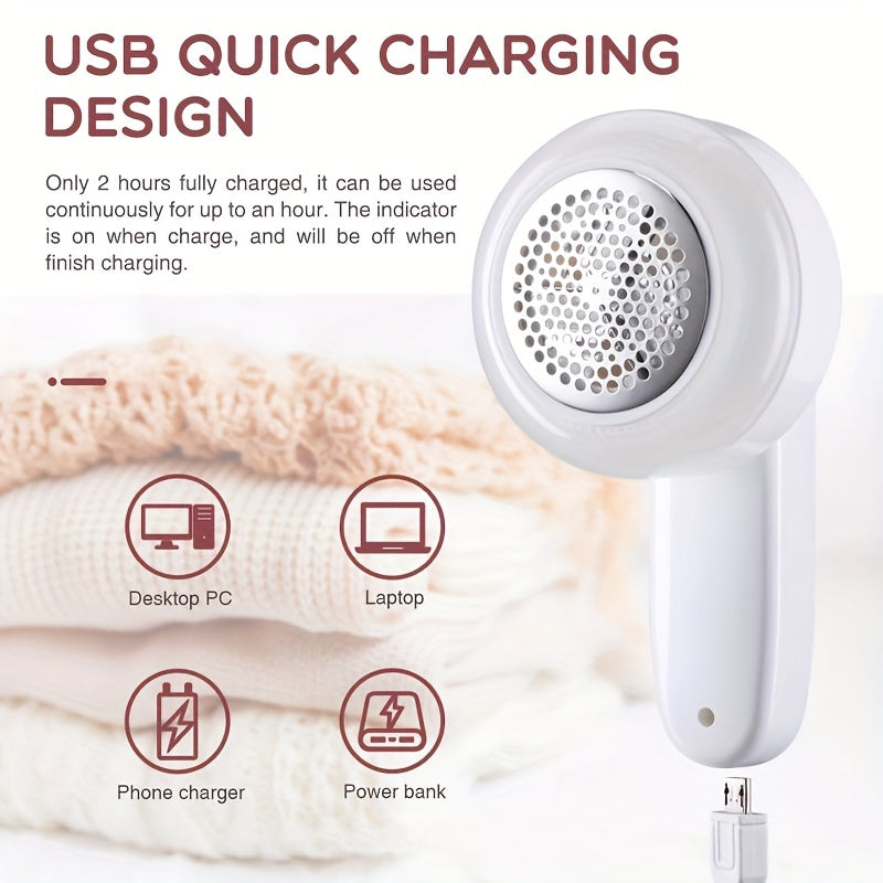 USB Rechargeable Lint Eraser with Cleaning Brush – Effective Fabric Shaver for Sweaters, Blankets, Carpets, and Upholstery, Portable and Efficient Lint Removal Tool, Lint Remover