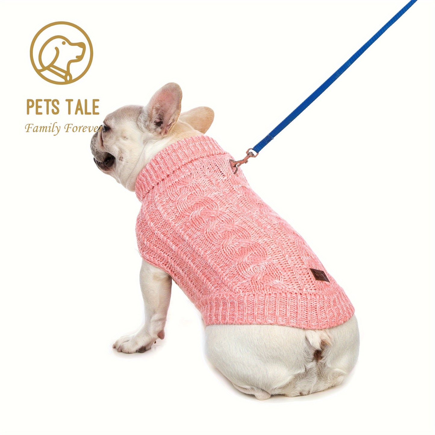 1pc PETS TALE Acrylic Knit Dog Sweater, Pullover Style with Cable Chain Detail, Machine Washable, for Mini, Toy, Small, Medium, Large Breeds, Dog Sweater for Small Dogs