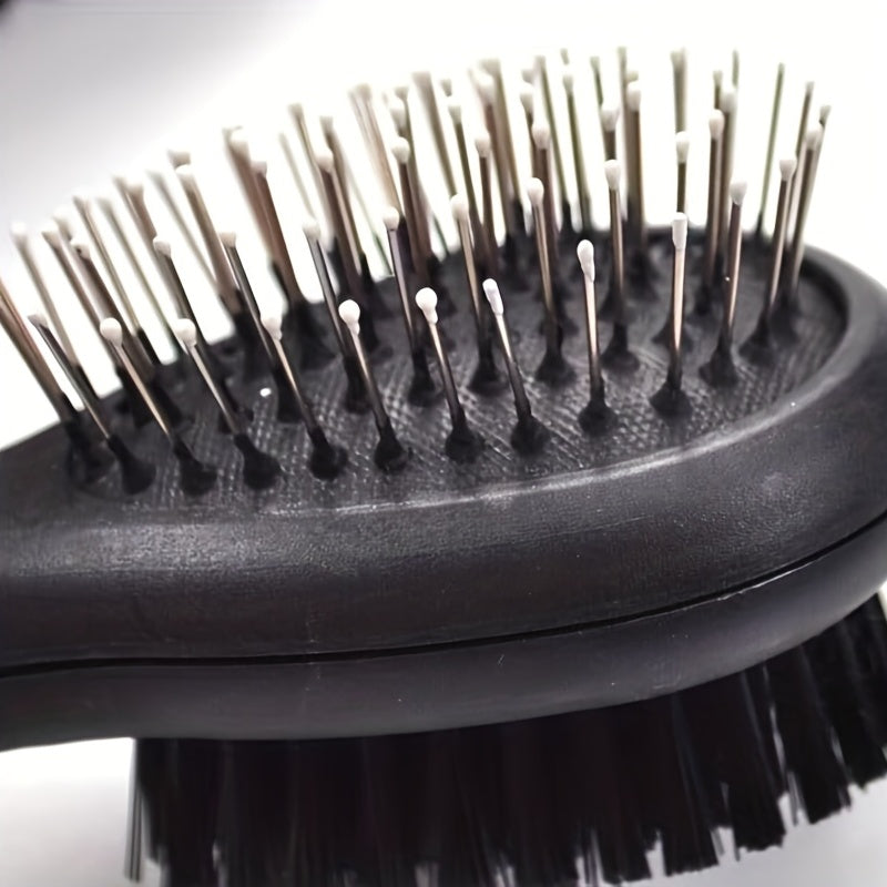 Dog Brush Cat Pet Grooming Comb 2 In 1 Double Sided Pin Cleans For Pets Shedding And Dirt Grooming Tool