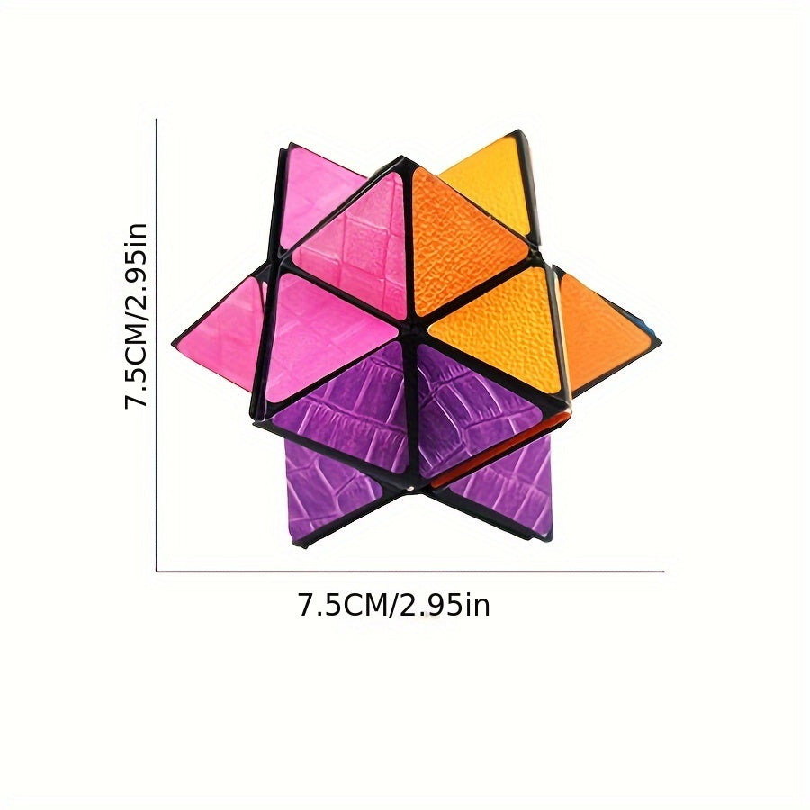 [3D Hexagon Puzzle for Youngsters] Infinity Magic Cube - 3D Hexagon Puzzle for Youngsters, Space Geometry Flip Toy, Brain Boost & Relax, Mixed Colors, ABS Material
