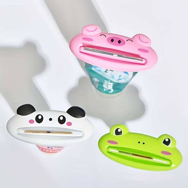 1pc Cartoon Animal Toothpaste Squeezer, 4 Cute Designs, Kids' Bathroom Accessories