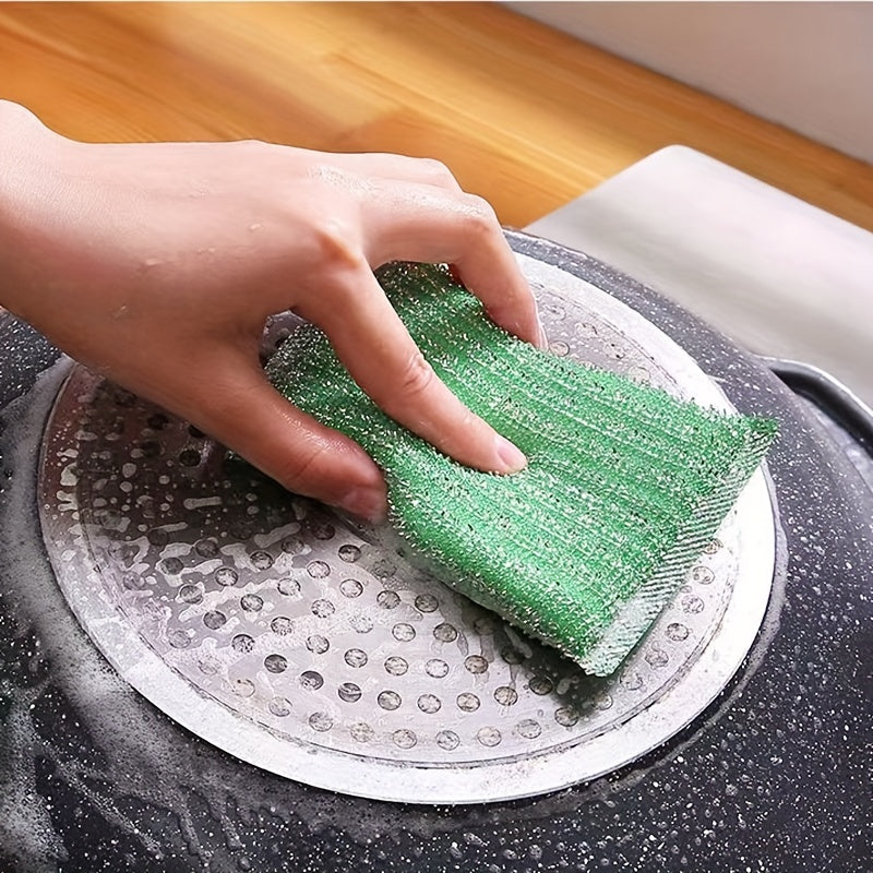 4pcs, Kitchen Dishwashing Sponge, Does Not Hurt Pot Brush Pot Artifact, Household Double-sided Cleaning Sponge Wipe, Scouring Pad, Kitchen Scrub Sponge, Cleaning Supplies, Cleaning Tool, Back To School Supplies