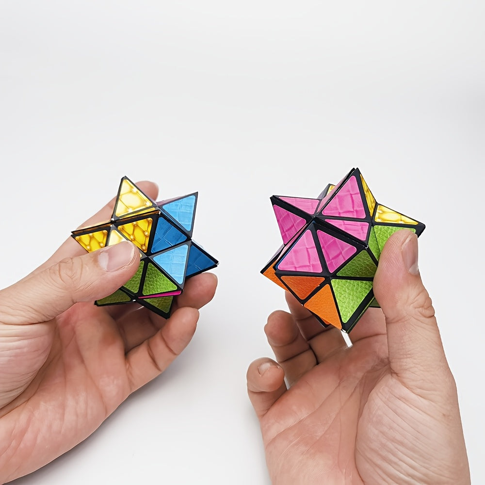 [3D Hexagon Puzzle for Youngsters] Infinity Magic Cube - 3D Hexagon Puzzle for Youngsters, Space Geometry Flip Toy, Brain Boost & Relax, Mixed Colors, ABS Material