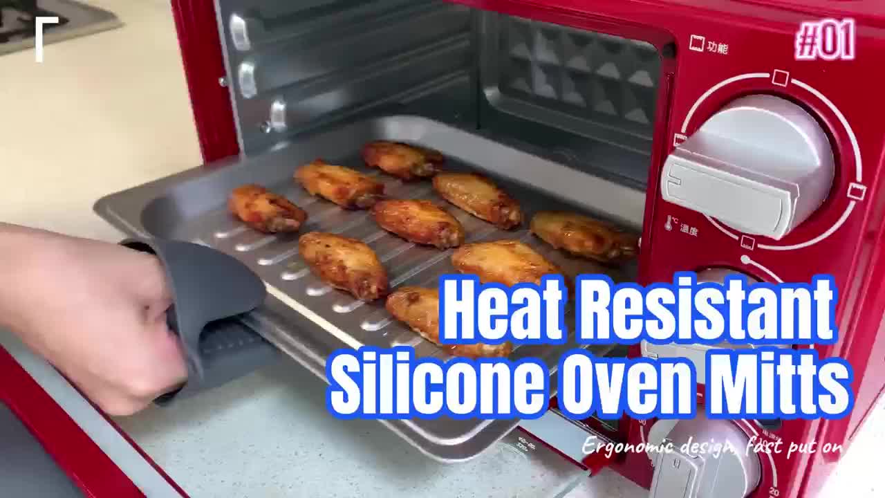 2 Pack Silicone Oven Mitts Pot Holders Sets for Kitchen Heat Resistant Small Kitchen Mittens Rubber Air Fryer Mitts Mini Pot Pinch Grip for Cooking & Baking