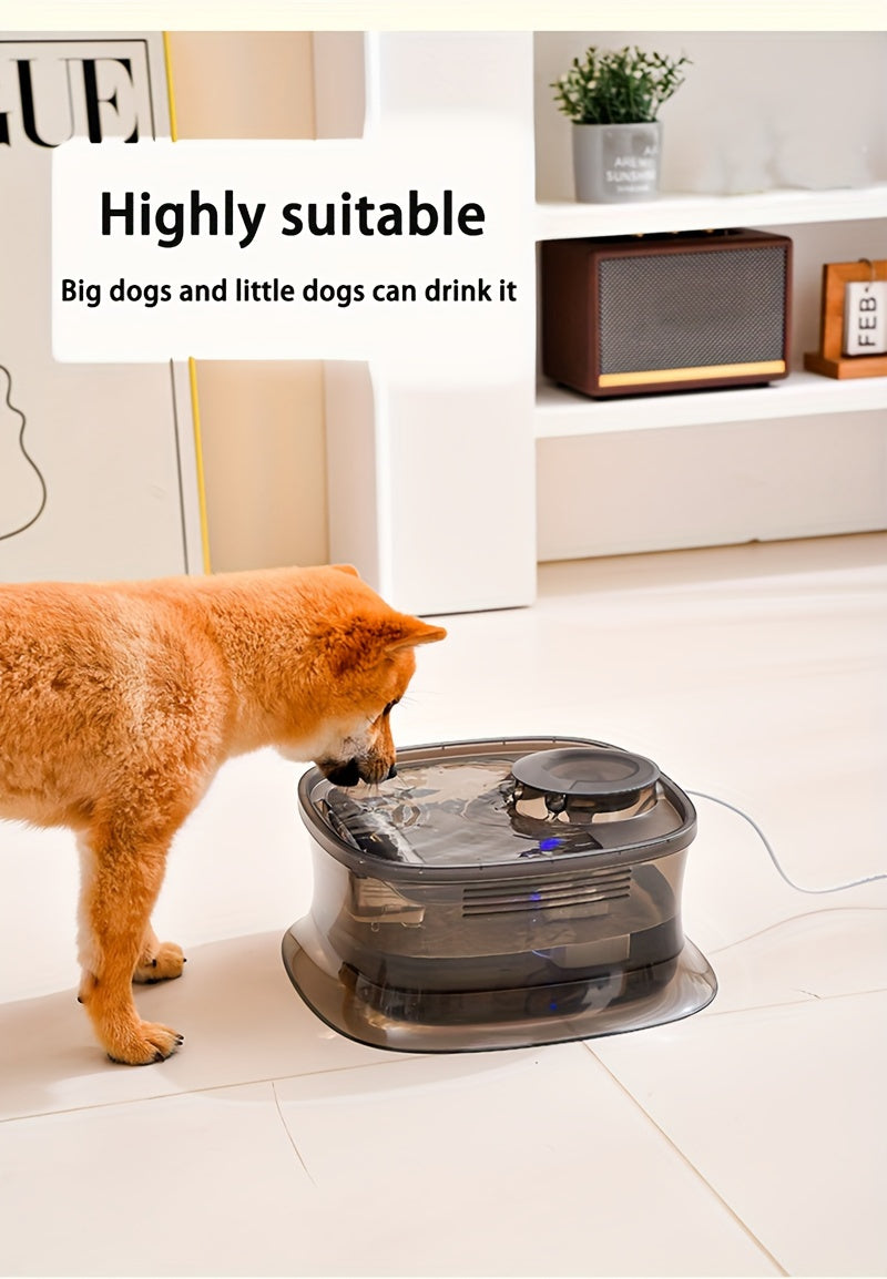 1.19gal Transparent Automatic Pet Water Fountain with Smart Silent Pump - USB Powered, Advanced Filtration for Cats & Dogs, Ideal for Small to Large Pets, Pet Hydration Solution|Modern Pet Accessory|Easyclean Pet Fountain, Wa