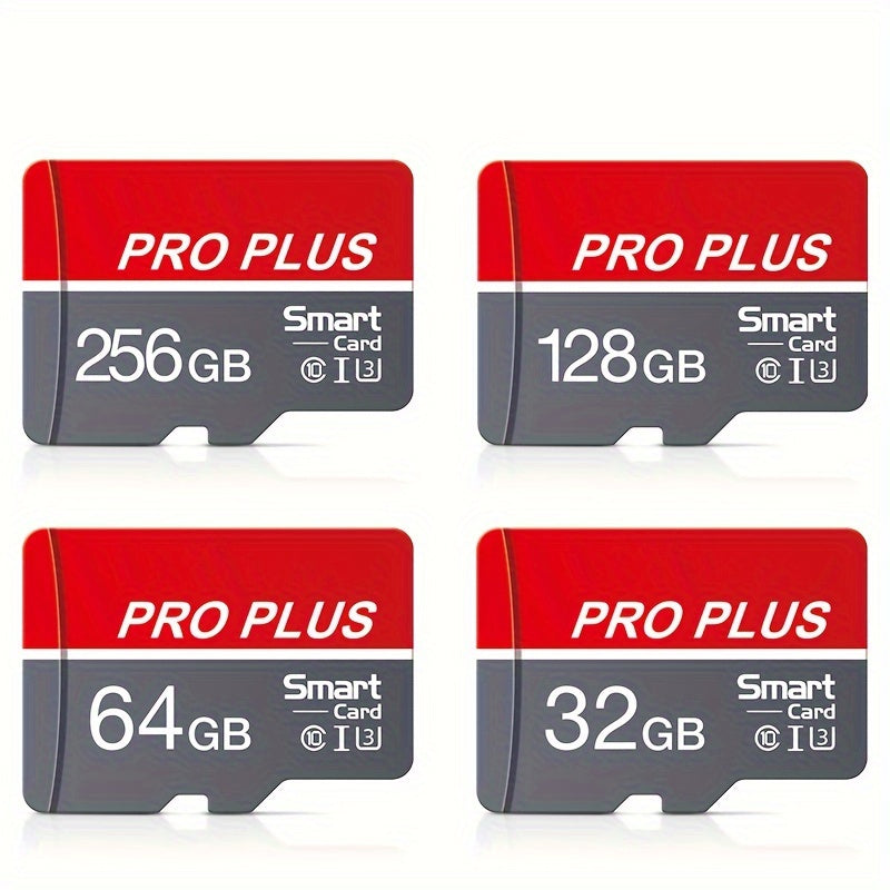 MICRODRIVE High-Speed Class 10 U3 Pro Plus Memory Card - Red & Gray, 4GB to 256GB, Reliable Performance for Smartphones, Tablets & More
